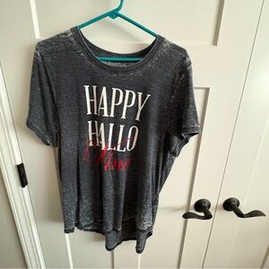Ladies, plus, 1X, holiday, Halloween, wine, happy Hallowine, character tee.